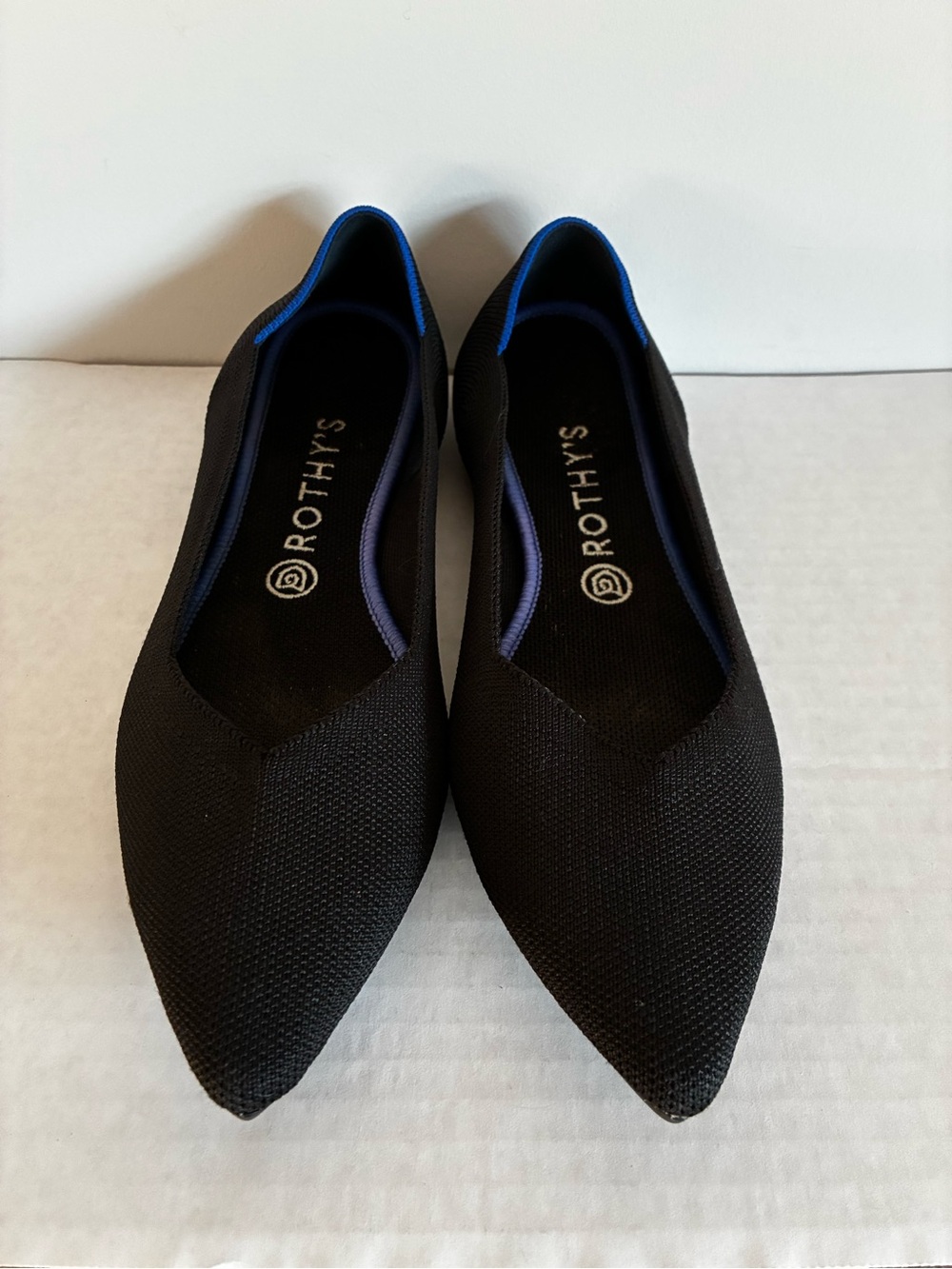 Rothy's The Point Ballet Flats Pointed Toe Black Washable Womens Size 10.5W